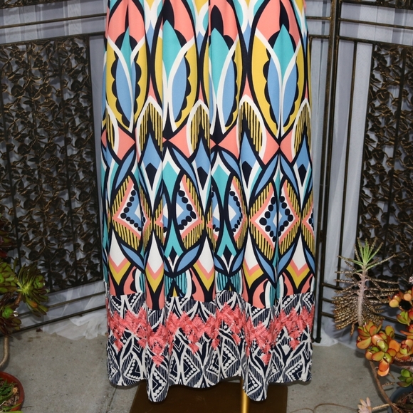 Anthropologie Dahlia Embroidered Zip Maxi by Floreat Size 4 Boho Easter Spring - Picture 3 of 9